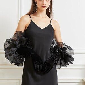 Long Velvet Formal Gloves